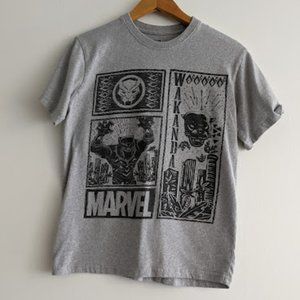 Marvel Gray Black Panther Wakanda T-Shirt Size M